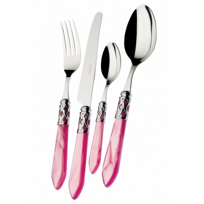 set 24 posate aladdin fucsia ghiera cromata Casa Bugatti