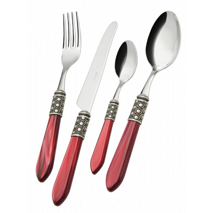 set 24 posate optical bordeaux Casa Bugatti