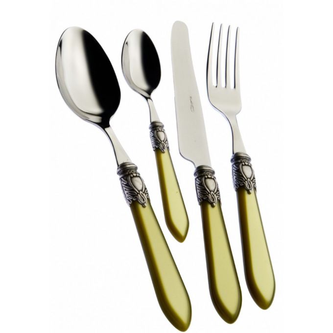 set 24 posate oxford verdi ghiera brunita Casa Bugatti