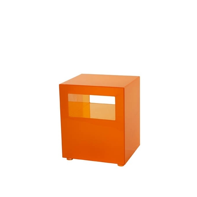 Lampada tavolino con contenitore cubo rosso Oakom