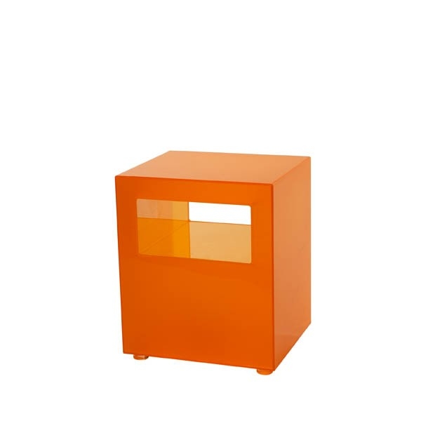 Lampada tavolino con contenitore cubo rosso Oakom