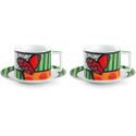 set 2 tazze cappuccino con piattino britto cuore ml.220