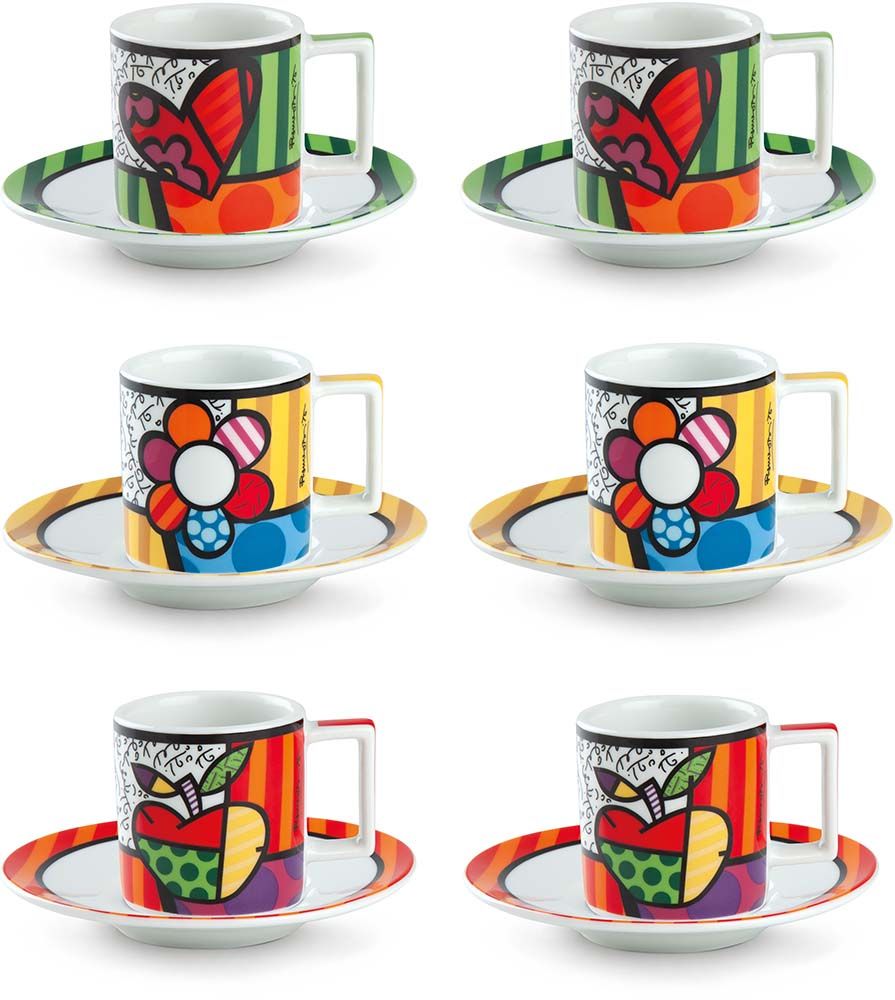 set 6 tazze caffè Romero Britto Egan