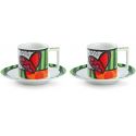 set 2 tazze caffe con piattino britto cuore ml.90