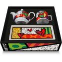 set teiera-tazza cappuccino mela-vassoio