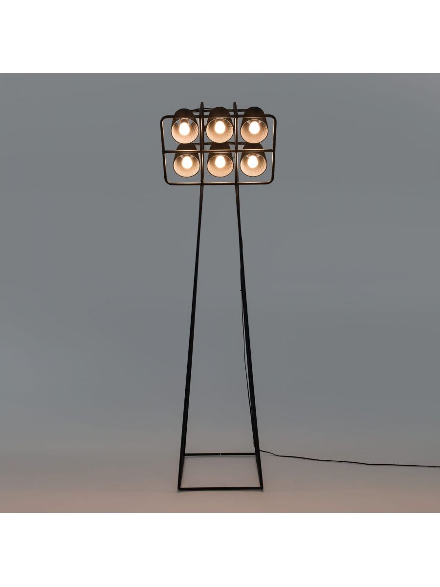 Lampada In Metallo Da Terra Con Dimmer Multilamp Nera Seletti