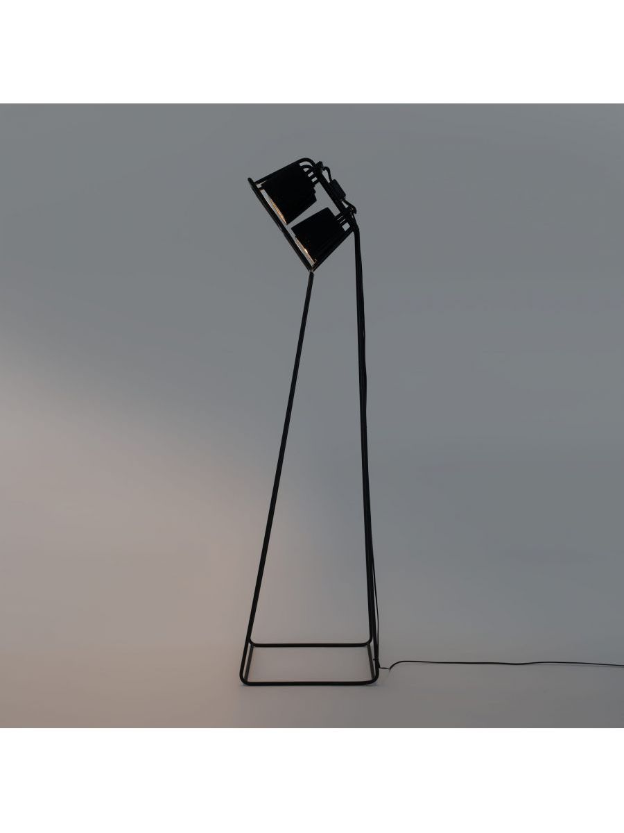 Lampada In Metallo Da Terra Con Dimmer Multilamp Nera Seletti