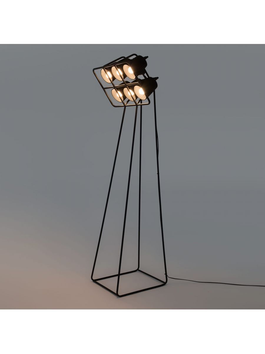 Lampada In Metallo Da Terra Con Dimmer Multilamp Nera Seletti