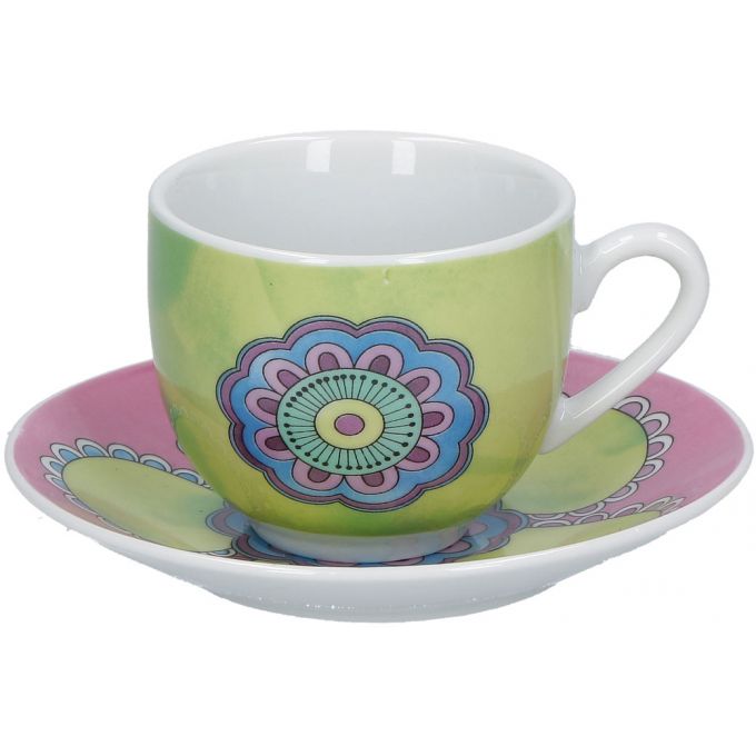 pompei set caffe' 6 pz Rose e Tulipani