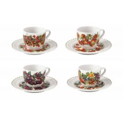 tazzina caffe le primizie set 4 pz porcellana brandani