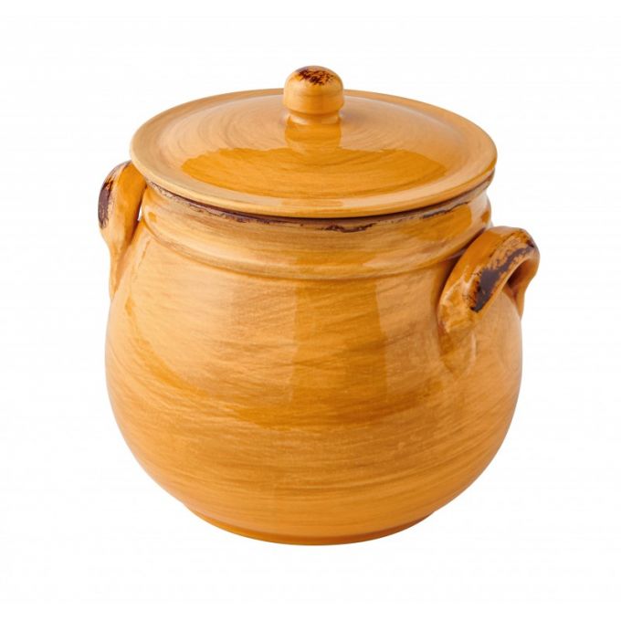 legumiera gialla c/coperchio terracotta da fuoco brandani