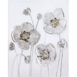 Quadro silver flowers...