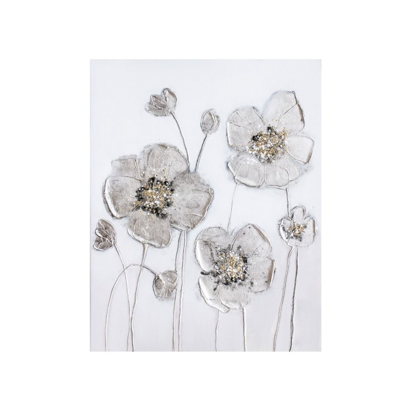 Quadro silver flowers 80x100cm Agave