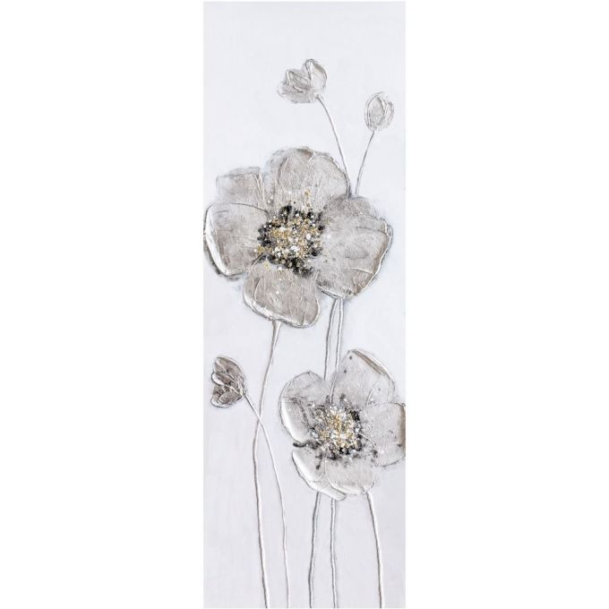 Quadro silver flowers 40x120cm Agave
