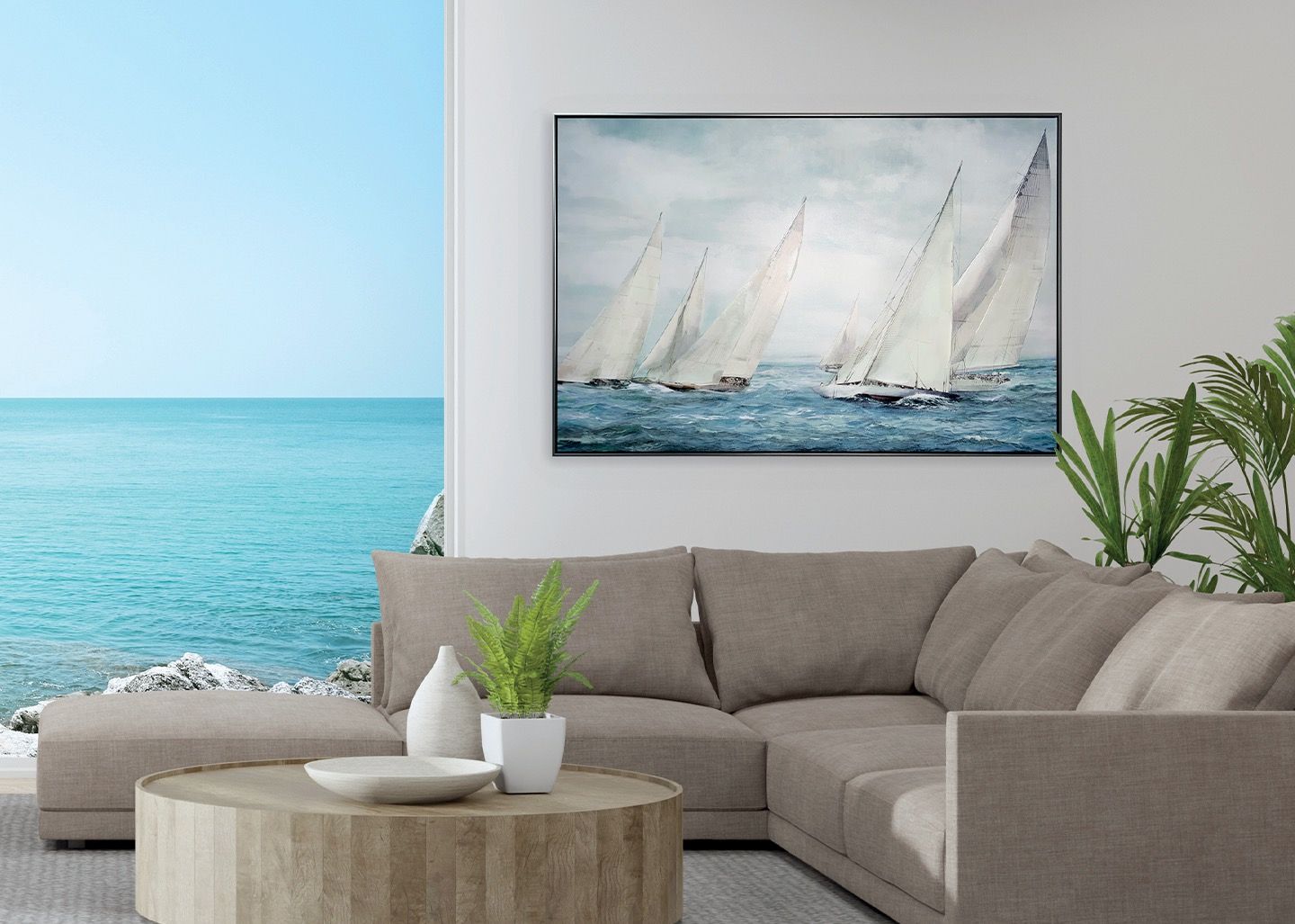 Quadro con cornice ponente 120x80cm Agave