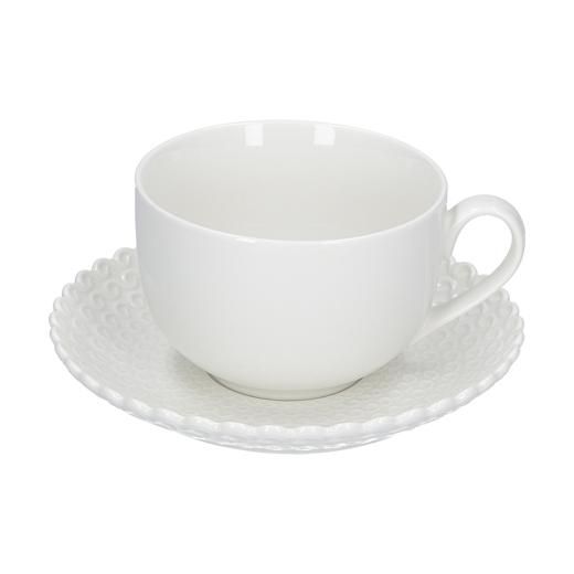 Set 6 tazze te momenti con piattino cc 200 La Porcellana Bianca