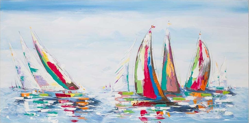 Quadro regata di primavera 140x70cm Agave