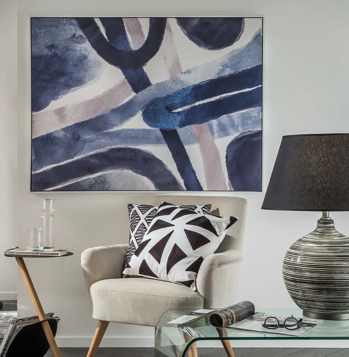 Quadro astratto 90x120cm con cornice L'Oca Nera