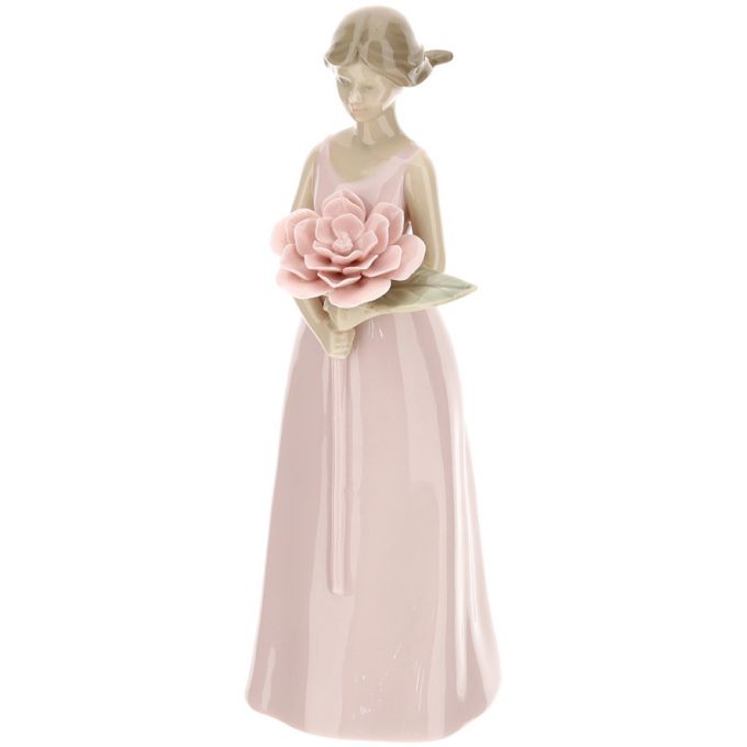sveva porcellana 21cm rosa fiore rosa Hervit