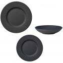 Set 18 pezzi Piatti Manufacture Rock nero