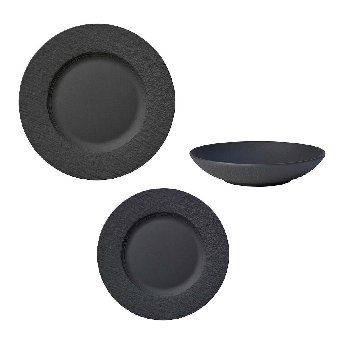 Set 18 pezzi Piatti Manufacture Rock nero Villeroy & Boch