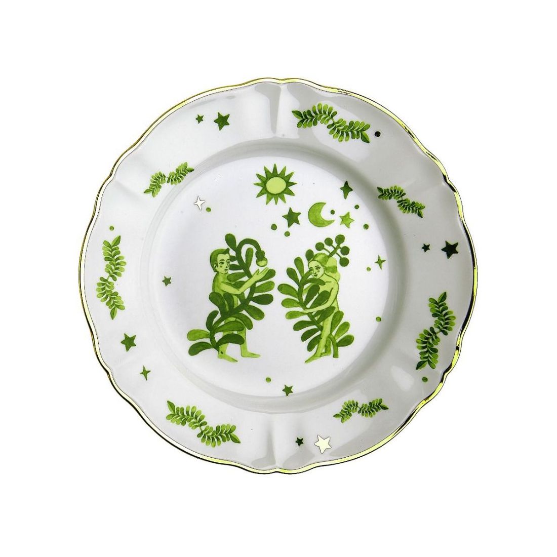 Set 3 piatti Floreale verde tavola scomposta Bitossi Home