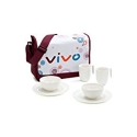 Set colazione per due bianco 6pz c/tracolla