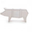 Mobile In Legno Sending Animals Cm.150 X 44  H.76-Maiale Bianco