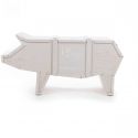 Mobile In Legno Sending Animals Cm.150 X 44  H.76-Maiale Bianco