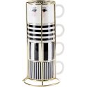 Tazze Espresso In Un Rack Bianco E Nero