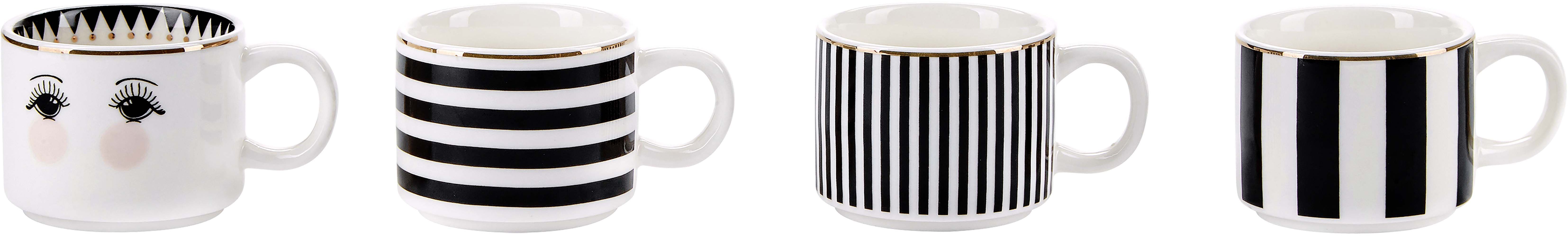 Set 4 tazze caffè con piattino e porta tazzine Miss Etoile