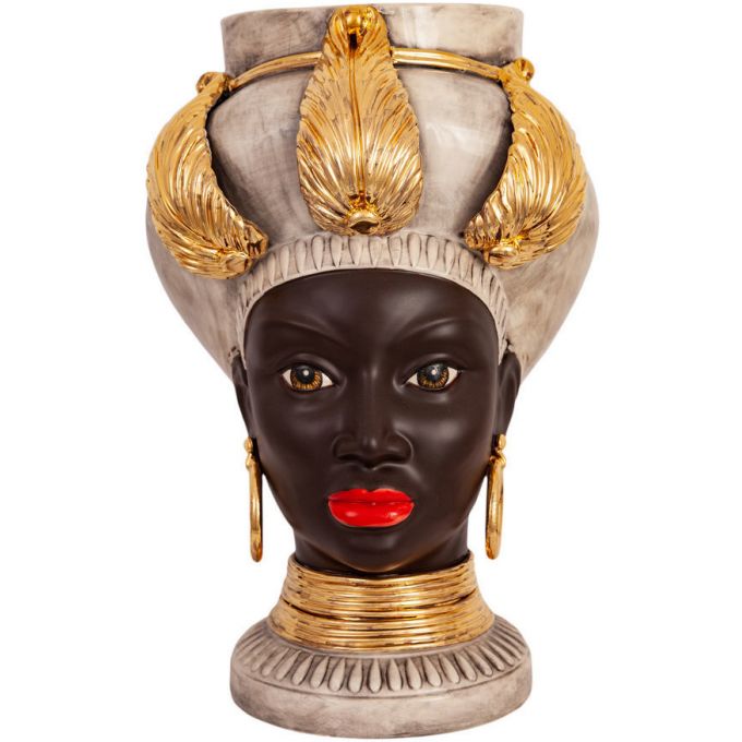 Iside Donna Volto Opaco Con Lustri Foglie Oro
