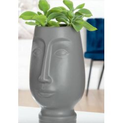 Vaso Faccia grigio lucido