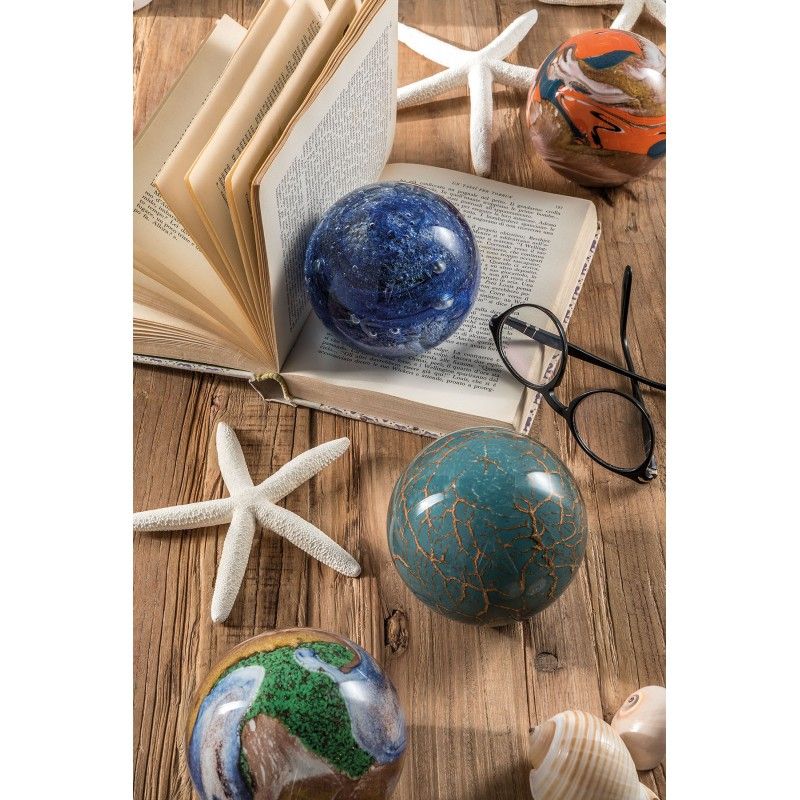 L'oca nera sfera in vetro blu