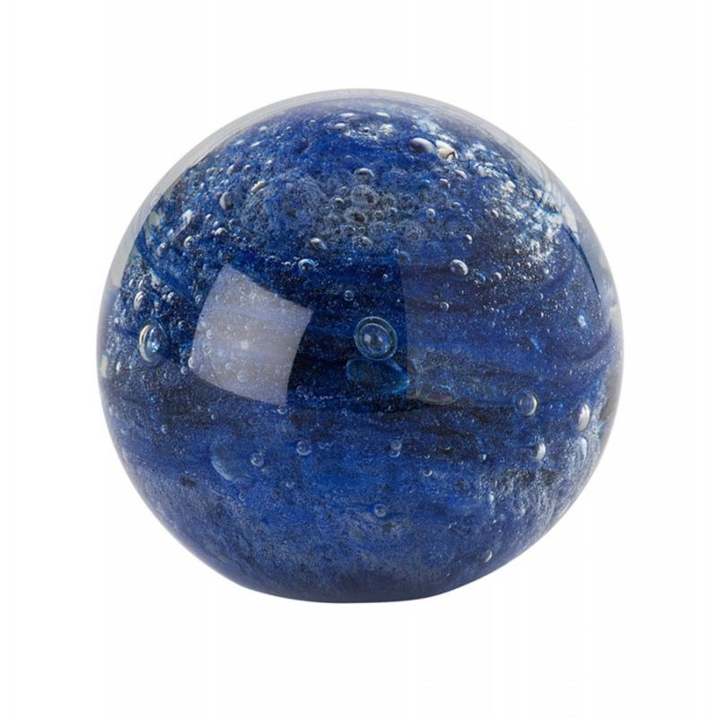 L'oca nera sfera in vetro blu