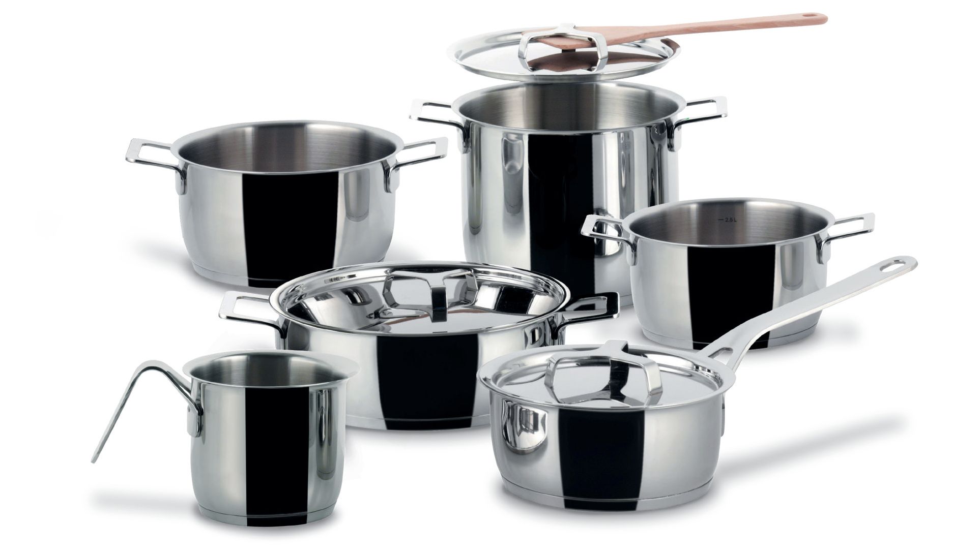 Pots&pans batteria pentole 9 pezzi alessi