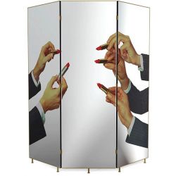 Paravento In Mdf A 3 Ante Toiletpaper Cm.165,6 H.175 - Lipsticks Black