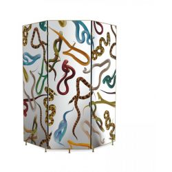 Paravento In Mdf A 3 Ante Toiletpaper Cm.165,6 H.175 - Snakes