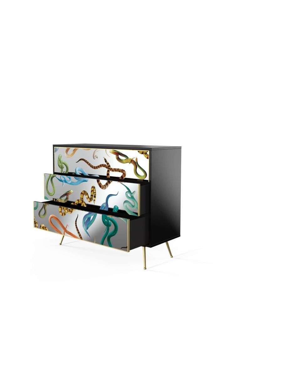 Cassettiera 3 Cassetti In Mdf Toiletpaper - Snake Seletti