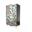 Armadio In Mdf C/Ante Specchio Toiletpaperm.120X60 H.200-Lipsticks Blk