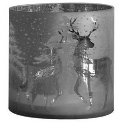 TEALIGHT "DEERS" 15/H.15CM WHITE