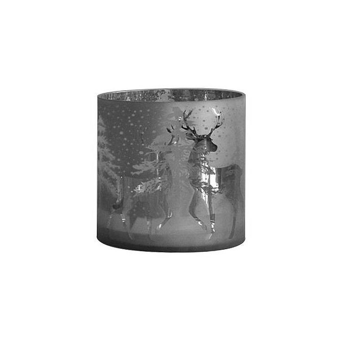 TEALIGHT "DEERS" 10/H.12,5CM SMOKE