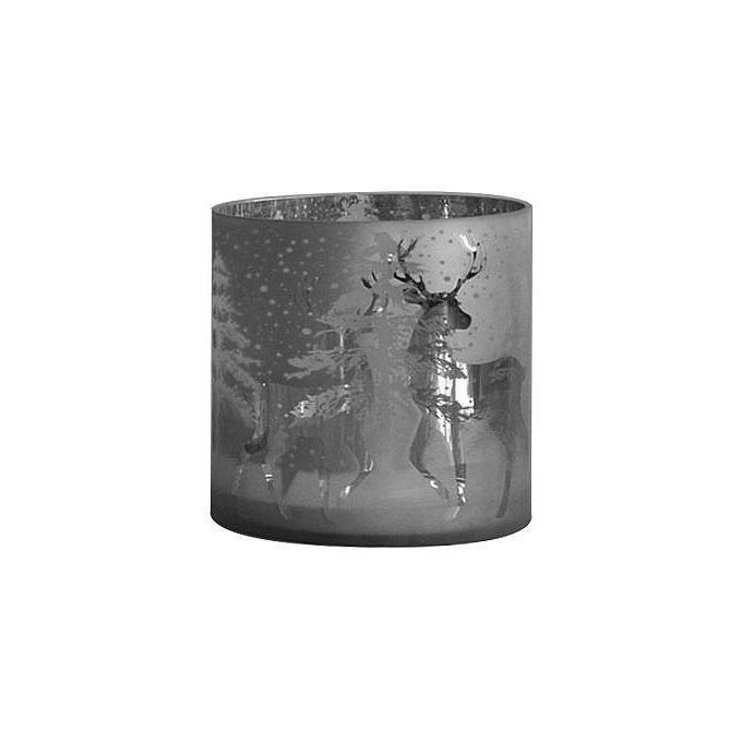 TEALIGHT "DEERS" 15/H.15CM SMOKE