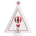 Piatto a forma abete 21x16 cm in porcellanain color box CHRISTMAS WONDERLAND