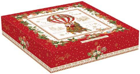 Vassoio tondo 25 cm in porcellana in color box CHRISTMAS MEMORIES