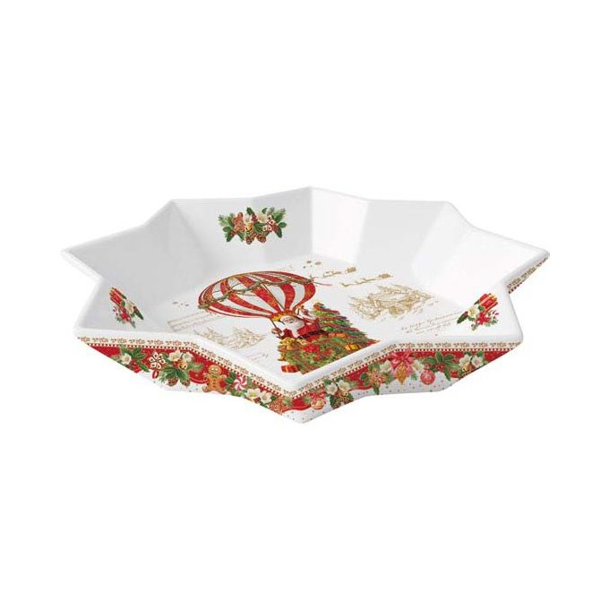 Vassoio tondo 25 cm in porcellana in color box CHRISTMAS MEMORIES