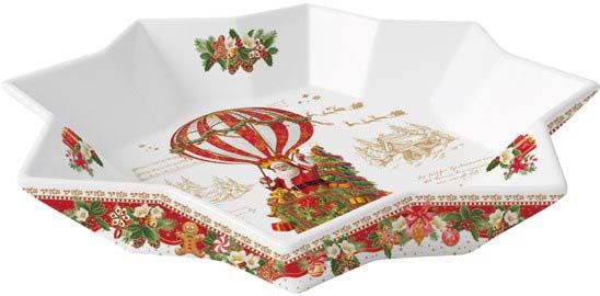 Vassoio tondo 25 cm in porcellana in color box CHRISTMAS MEMORIES