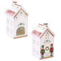 Casetta Portacandele In Porcellana6,5X6,5X14,5 Cm In Color Box Nutcracker