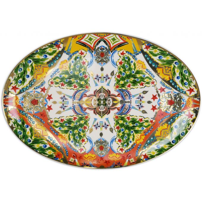 Piatto Da Portata Ovale 35,2X25,2 - Cosy Xmas Oro