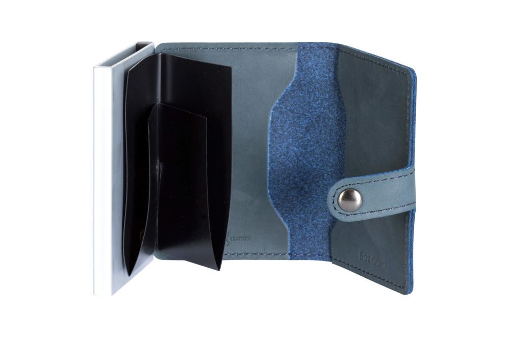 Porta Carte Eazicard Pelle Blue/Silver